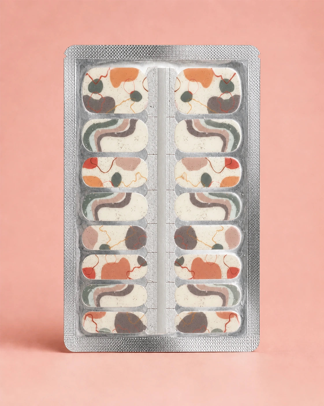 Abstract Artist organic shape print nail wraps