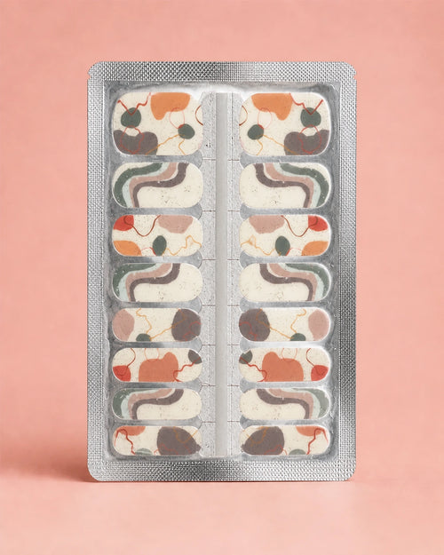 Abstract Artist organic shape print nail wraps